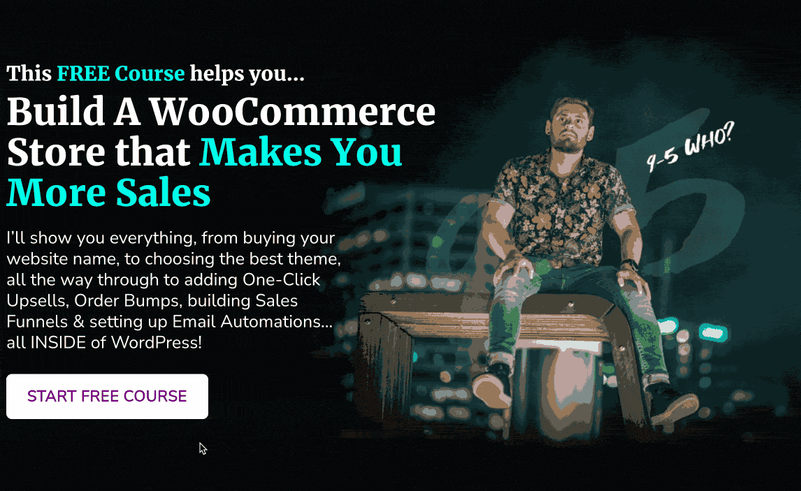 animated gif - wagepirate - start free course optin page - animated gif button click show popup modal